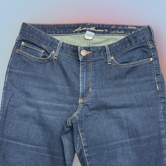 EDDIE BAUER Women's 10 CURVY BOOTCUT Blue Jeans - Picture 1 of 4